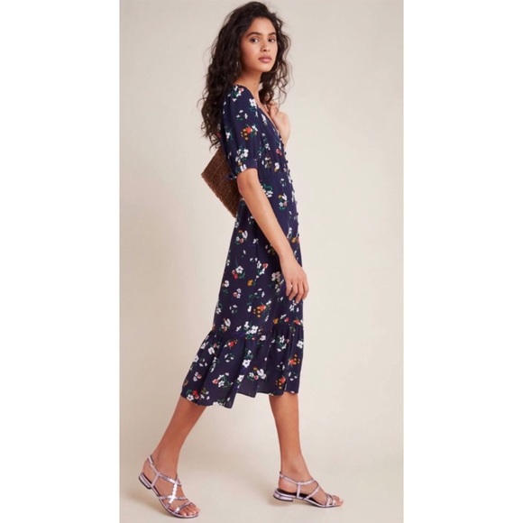 Anthropologie Maeve Eudora Floral Navy 